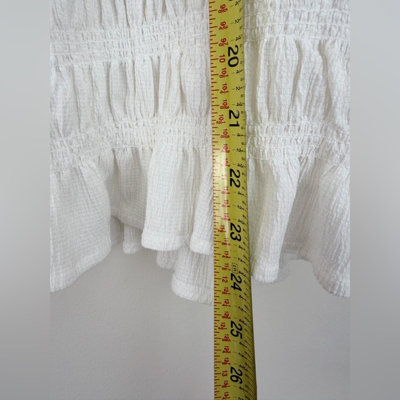 Anthropologie Maeve Smocked Button-Front Top cream 2X - Picture 8 of 8